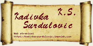 Kadivka Surdulović vizit kartica